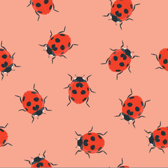 Ladybug Seamless Pattern Background or Wallpaper