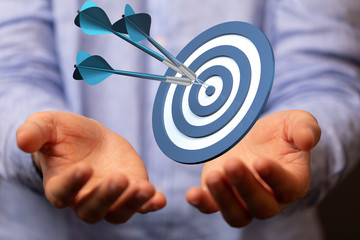 Marketing And Communication Success Concept dart.