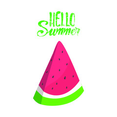 hello summer background, slice of watermelon