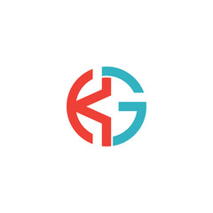 K and G letter vector logo design