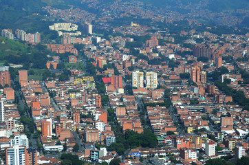 Fototapeta na wymiar Panoramic from the western air of Medellin