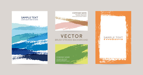 vector brush strokes design, postcards and business cards