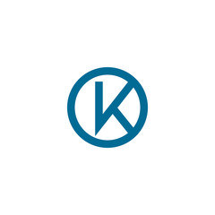 Round K letter vector logo design.