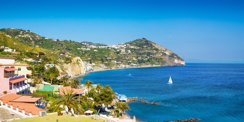 Le Fumarole beach near Sant'Angelo on Ischia island, Italy