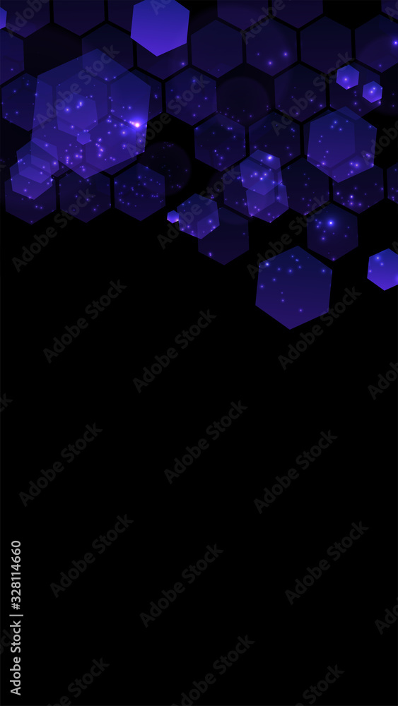 Aufkleber Modern dark background with hexagons for mobile app. Modern dark abstract vector texture. Hexagon pattern. Gradient web ui design. Mobile app interface. Vector illustration layout template design.