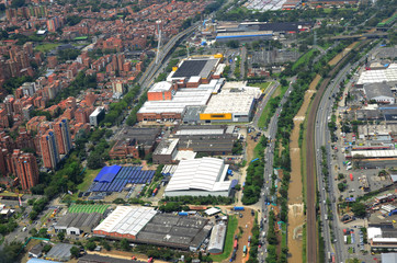 Fototapeta premium Panoramic from the air municipality of Envigado near Medellin