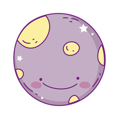 Kawaii planet cartoon vector design