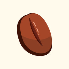 Coffee bean isolated on white background vector illustration.