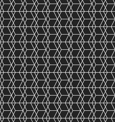 Seamless linear pattern with white line and black background. Abstract geometric texture design.