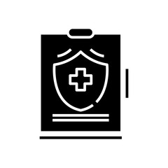 Protection black icon, concept illustration, vector flat symbol, glyph sign.