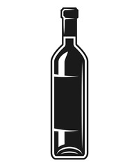 Bottle of wine vector black isolated object