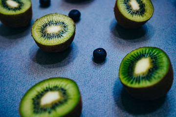 kiwi on black background