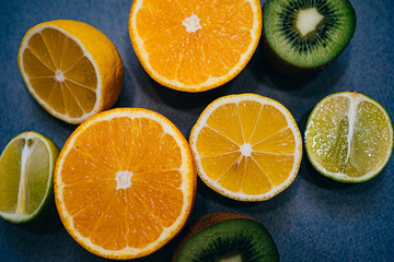 fruits on white background