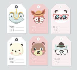 Gift tags with cute animals..