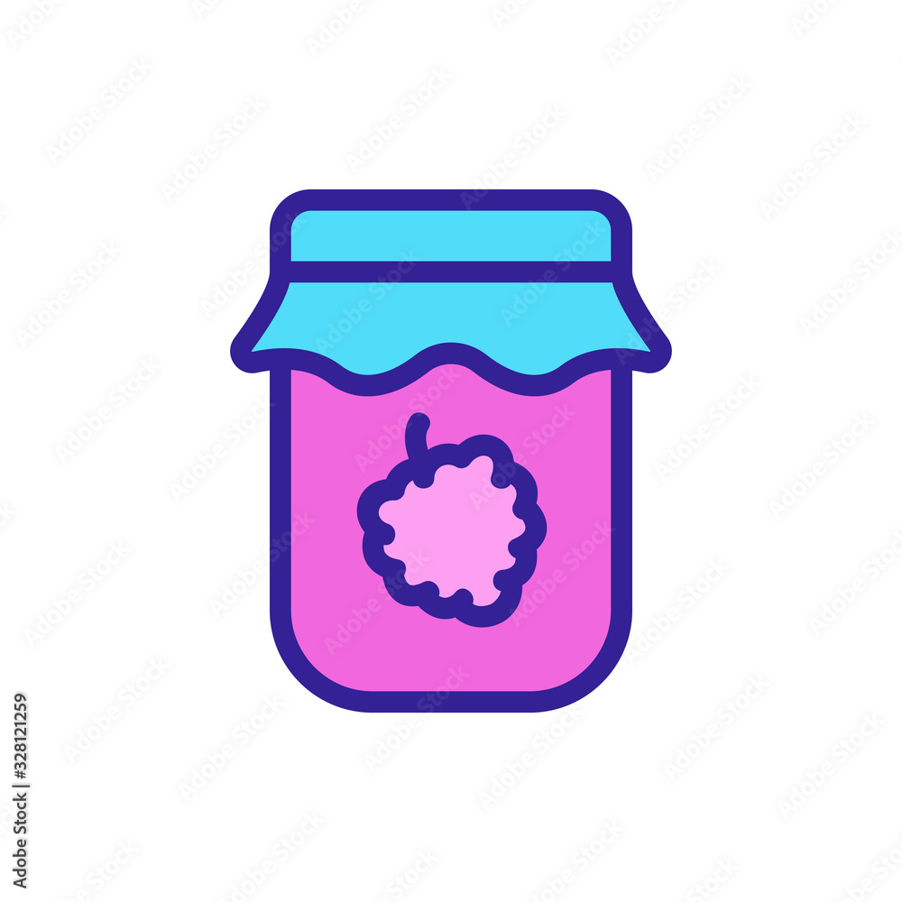 Poster raspberry jam icon vector. Thin line sign. Isolated contour symbol illustration