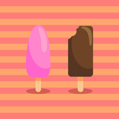 Colorful juicy ice creams summer backgrond