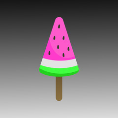 watermelon frozen ice cream vector illustration