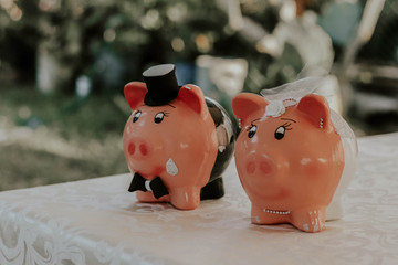 Decoración de boda cerditos