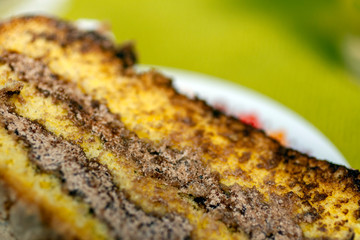 Close up shot of a birthday cake.