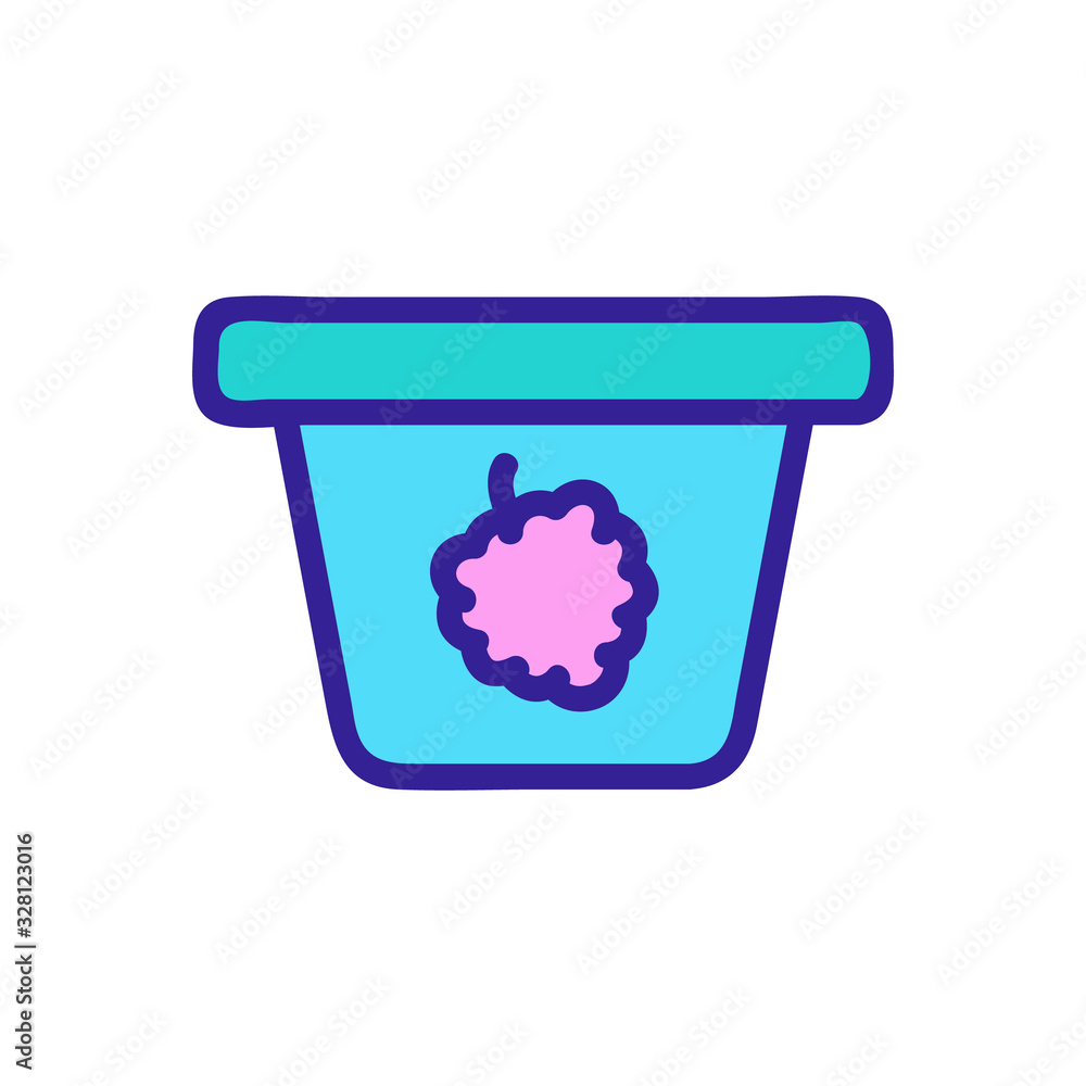 Poster raspberry yogurt icon vector. thin line sign. isolated contour symbol illustration