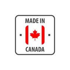 Made in Canada label with Canadian flag