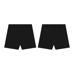 Black sport shorts pants isolated on white background. Man's wear.