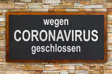 Tafel - wegen CORONAVIRUS geschlossen