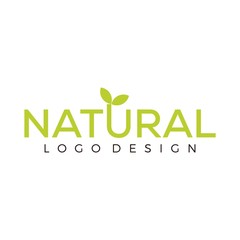Letter Natural with leaf , Natural logo vector