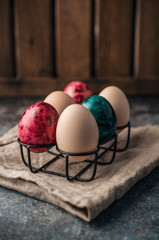 Traditional Polish pisanki, colorful easter eggs