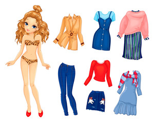 Paper Fashion Doll With Trendy Warm Clothes