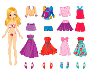 Paper Fashion Cute Doll With Nice Clothes
