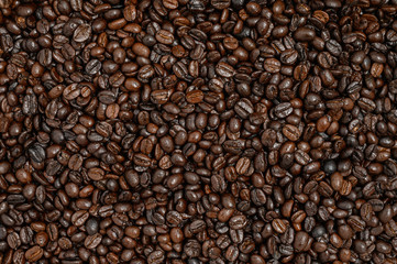 Roasted coffee beans texture background