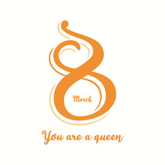 Fototapeta premium 8 march you are a queen for women's day logo design vector template ver.03
