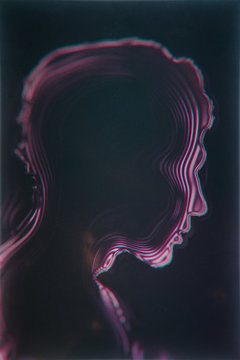 Profile Android human retro futuristic illustration