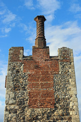Tudor chimney on medieval castle