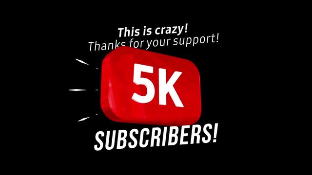 5000 followers thank you video post. Special 5k user goal celebration for five thousand social media friends, fans or subscribers. Celebrate with your fans.