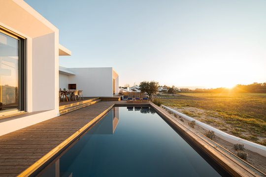 Modern villa with pool and deck