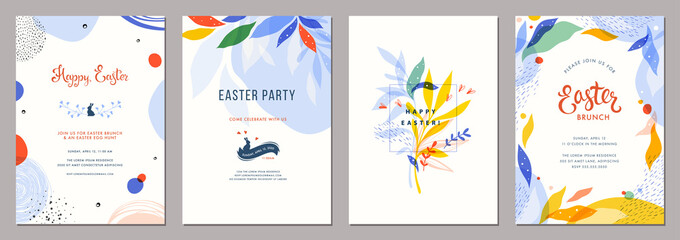 Trendy abstract Easter templates. Good for poster, card, invitation, flyer, cover, banner, placard, brochure and other graphic design. © KatyaKatya