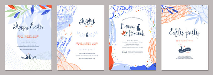 Trendy abstract Easter templates. Good for poster, card, invitation, flyer, cover, banner, placard, brochure and other graphic design.