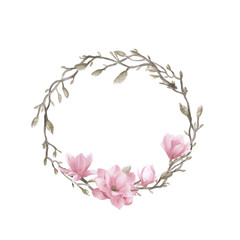 watercolor Magnolia Wreath