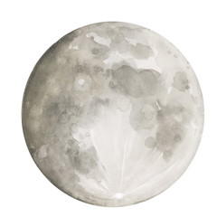 watercolor full Moon