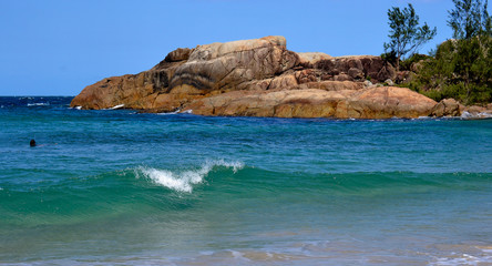 Sea waves in Garopaba - Brazil. 