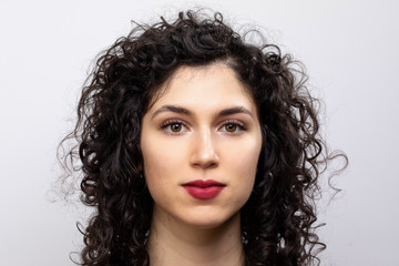 fashion portrait of a woman with red lips