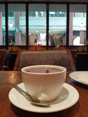 cup of coffee on table in cafe