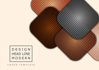 Abstract geometric background, colored round squares form a banner. Modern template for business brochure, flyer, presentation or web design layout.