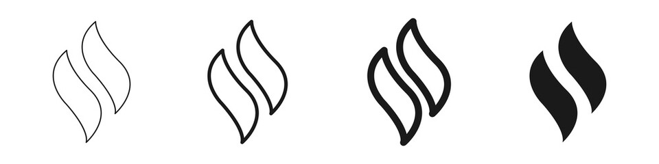 Set of fire icons. Logos flame. Vector illustration