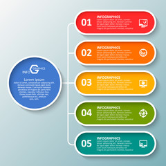 Abstract 3D Paper Infographics. Business template .Vector illustration