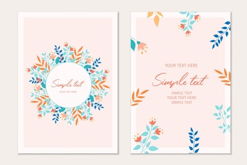 botanical card template. Invitation cards