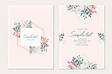 botanical card template. Invitation cards