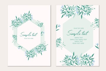 botanical card template. Invitation cards